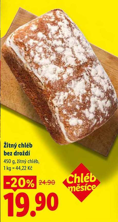 Žitný chléb bez droždí, 450 g
