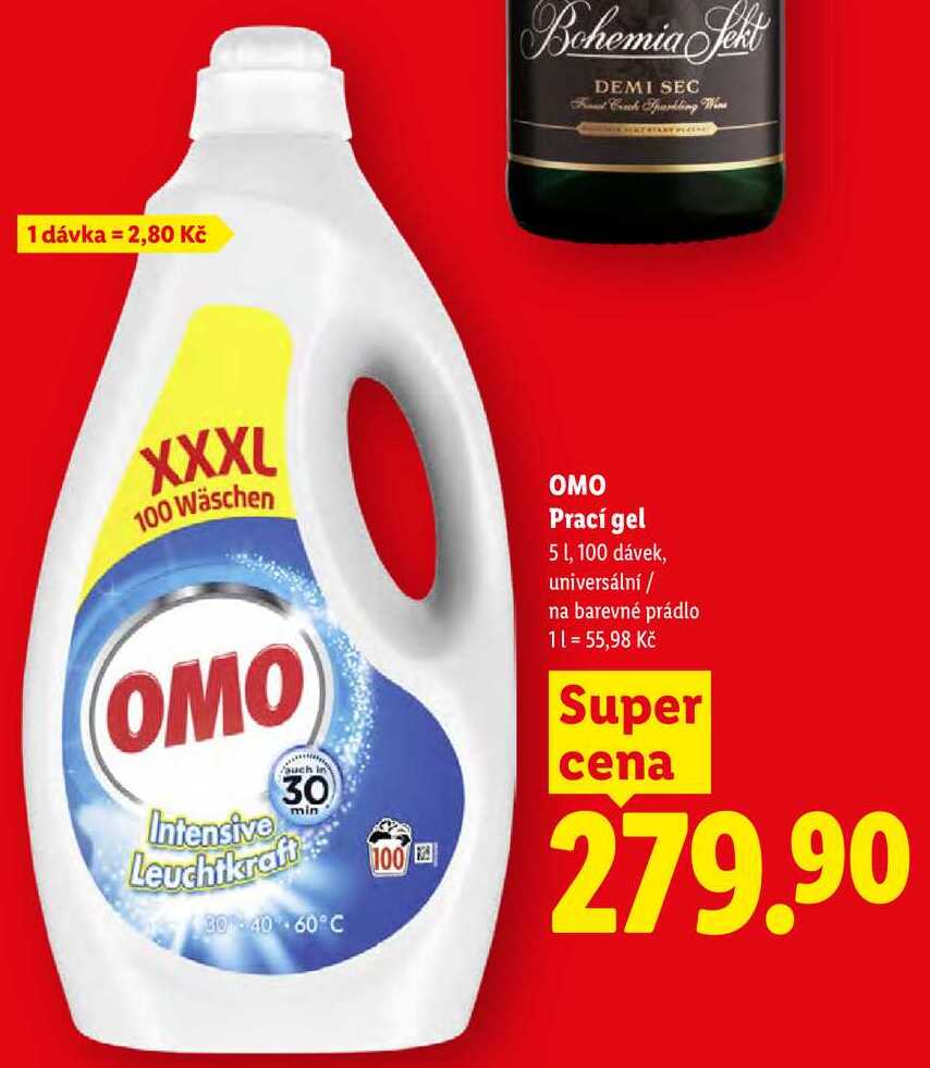 OMO Prací gel, 5 l/100 PD