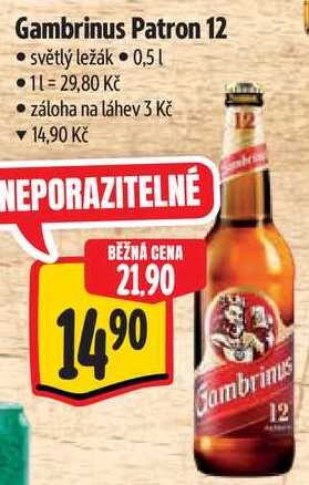 Gambrinus Patron 12, 0,5 l