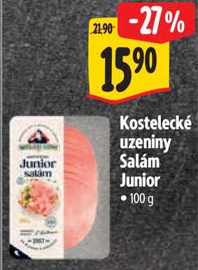 Kostelecké uzeniny Salám Junior, 100 g