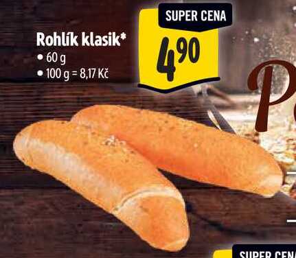 Rohlík klasik, 60 g