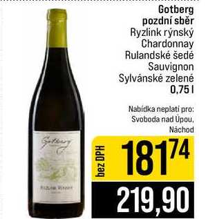Getty Gotberg pozdní sběr Ryzlink rýnský Chardonnay Rulandské šedé Sauvignon Sylvánské zelené 0,75l