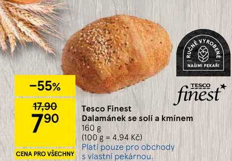 Tesco Finest Dalamánek se solí a kmínem, 160 g 