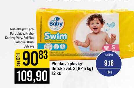 Plenkové plavky dětské vel. S (9-15 kg) 12 ks