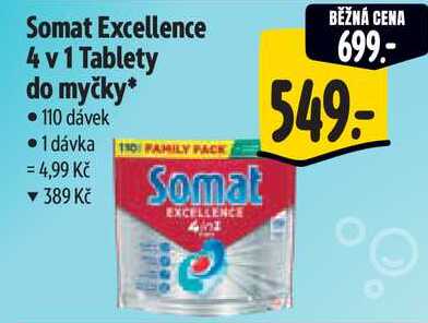 Somat Excellence 4 v 1 Tablety do myčky, 110 dávek 