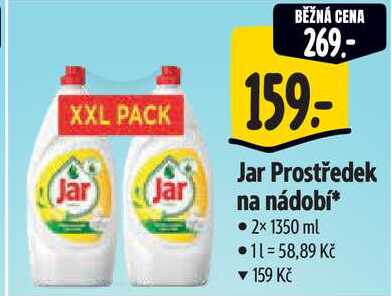 Jar Prostředek na nádobí, 2x 1350 ml
