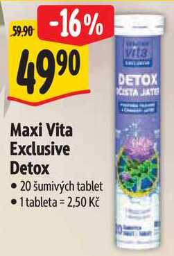 Maxi Vita Exclusive Detox, 20 šumivých tablet