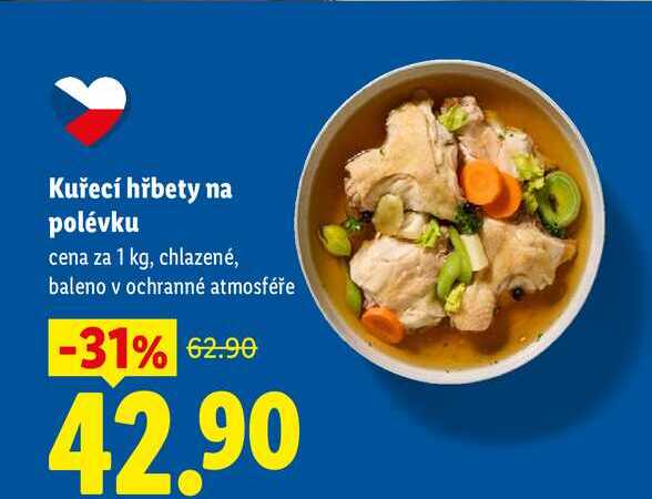 Kuřecí hřbety na polévku, cena za 1 kg