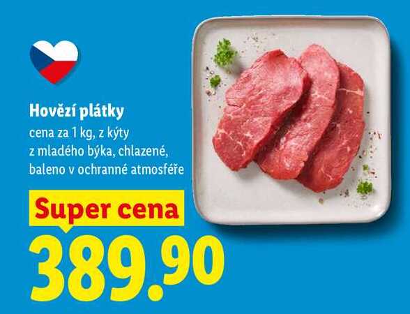 Hovězí plátky, cena za 1 kg