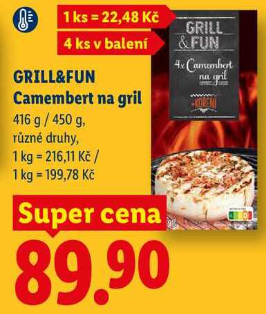 GRILL&FUN Camembert na gril, 416 g/450 g