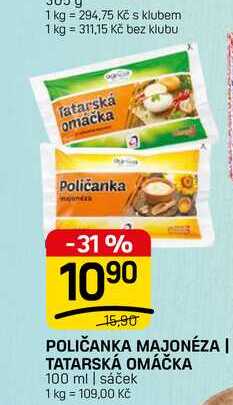 POLIČANKA MAJONÉZA | TATARSKÁ OMÁČKA 100 ml | sáček