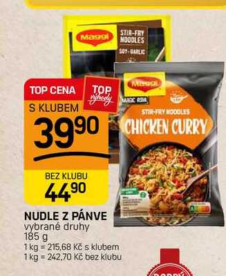 NUDLE Z PÁNVE vybrané druhy 185 g