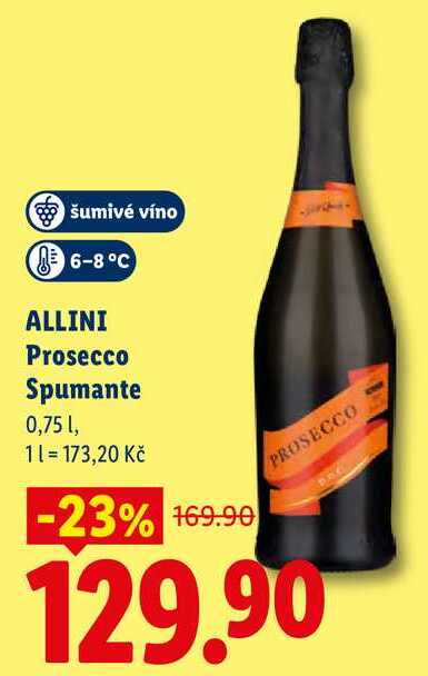 ALLINI Prosecco Spumante, 0,75 l
