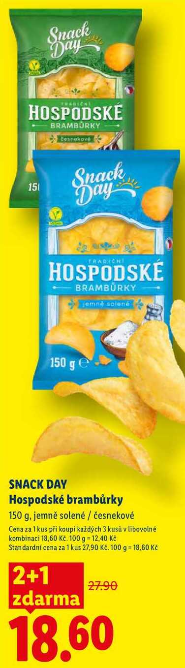 SNACK DAY Hospodské brambůrky, 150 g