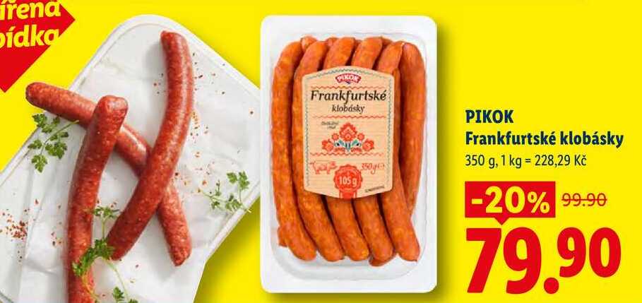 PIKOK Frankfurtské klobásky, 350 g
