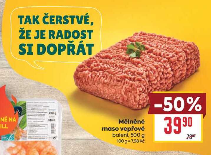 Mělněné maso vepřové balení, 500 g