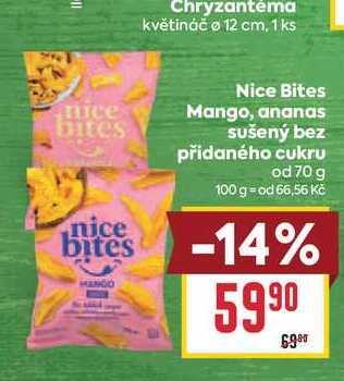 Nice Bites Mango, ananas sušený bez přidaného cukru od 70 g