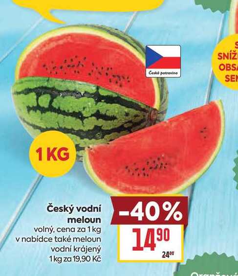 Český vodní meloun volný, cena za 1 kg