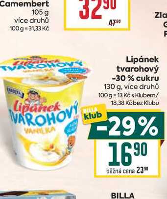 Lipánek tvarohový -30% cukru 130 g