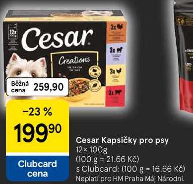 Cesar Kapsičky pro psy, 12x 100g