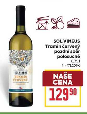 SOL VINEUS Tramín červený pozdní sběr polosuché 0,75l