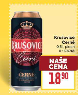 Krušovice Černé 0,51, plech