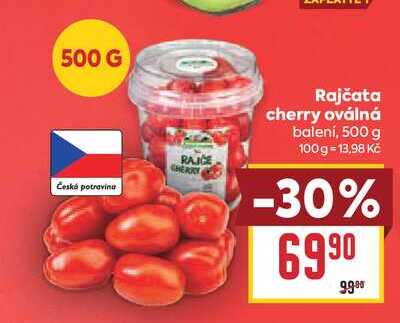 Rajčata cherry oválná balení, 500 g 