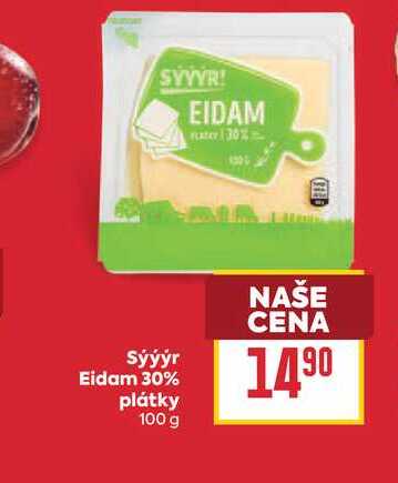 Sýýýr Eidam 30% plátky 100 g