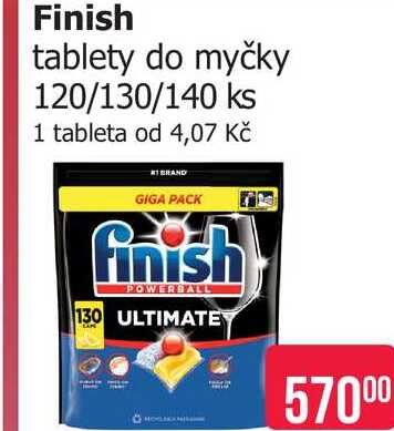 Finish tablety do myčky 120 ks, vybrané druhy