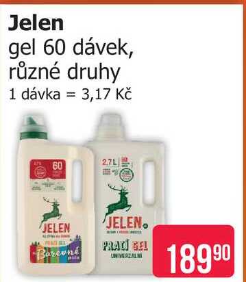 Jelen gel 60 dávek, různé druhy