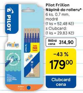 Pilot Frixion Náplně do rolleru, 6 ks. 0.7 mm, modré 