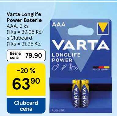 Varta Longlife Power Baterie AAA, 2 ks 