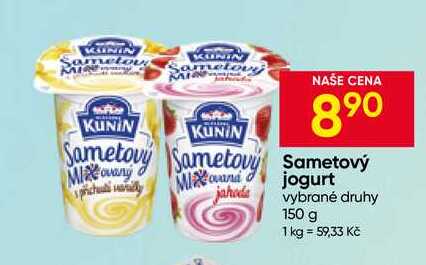 KUNÍN Sametový jogurt 150g 