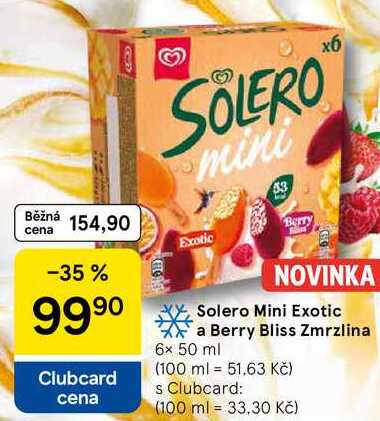 Solero Mini Exotic a Berry Bliss Zmrzlina, 6x 50 ml  