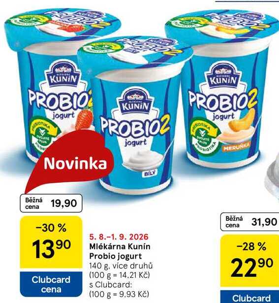 Mlékárna Kunín Probio jogurt, 140 g 