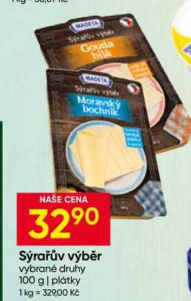 Sýrařův výběr vybrané druhy 100 g plátky