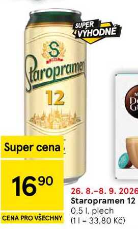Staropramen 12, 0.5 l, plech