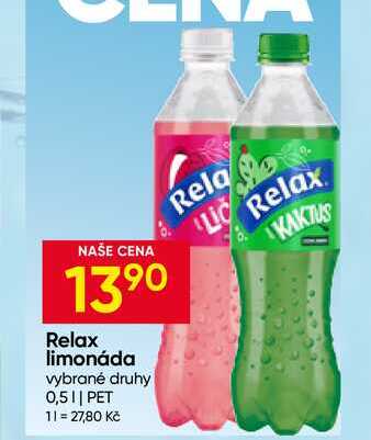 Relax limonáda vybrané druhy 0,5l PET