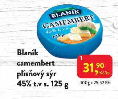 Blaník camembert plísňový sýr 45% t.v s. 125 g