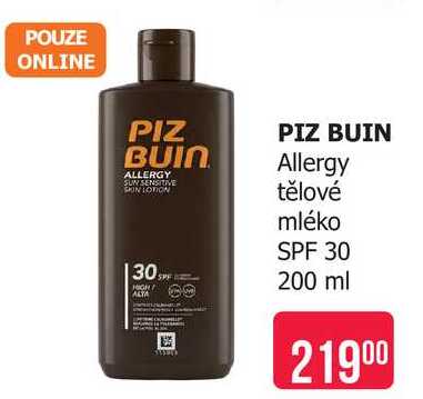 PIZ BUIN Allergy tělové mléko SPF 30 200 ml 