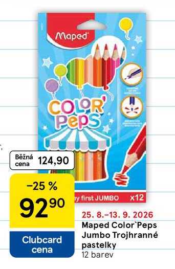Maped Color Peps Jumbo Trojhranné pastelky, 12 barev
