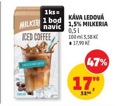 KÁVA LEDOVÁ 1,5% MILKERIA, 0,5 l