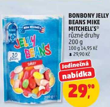 BONBONY JELLY BEANS MIKE MITCHELL'S různé druhy, 200 g 