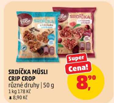SRDÍČKA MÜSLI CRIP CROP různé druhy, 50 g