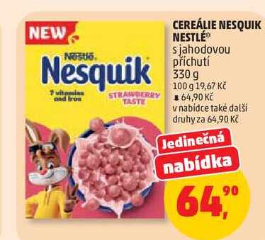 CEREÁLIE NESQUIK NESTLÉ s jahodovou příchutí, 330 g