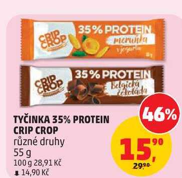 TYČINKA 35% PROTEIN CRIP CROP různé druhy, 55 g