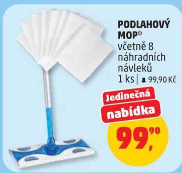 PODLAHOVÝ MOP včetně 8 náhradních návleků, 1 ks 
