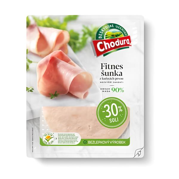 Chodura Fitnes šunka z kuřecích prsou se sníženým obsahem soli, nejvyšší jakosti (90% masa)