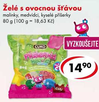 Želé s ovocnou šťávou, 80 g