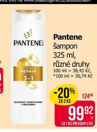Pantene šampon 325 ml, různé druhy